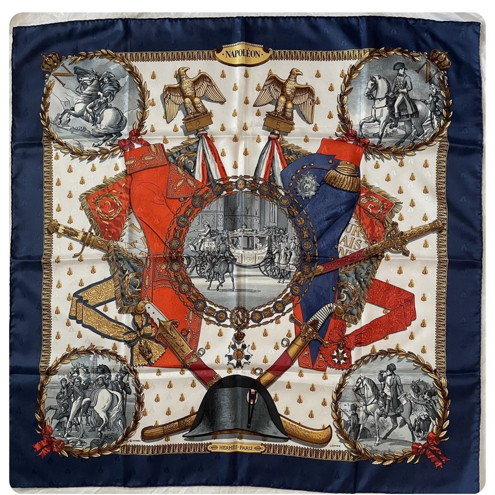 Hermes Napoleon silk scarf 90' Silk